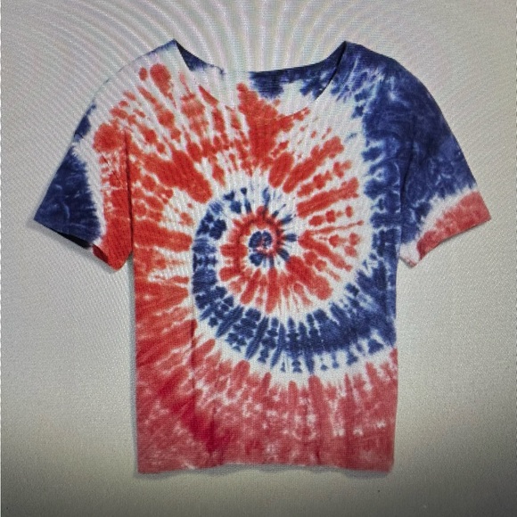 Old Navy loose Americana tie-dye easy tee, size XXL, NWT - Picture 3 of 8